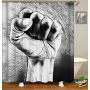 Grey Fabric Shower Curtain, Waterproof Design and Polyester, Quick-Drying, Weighted Hem, Shower Curtains Set for Bathroom W 72 x