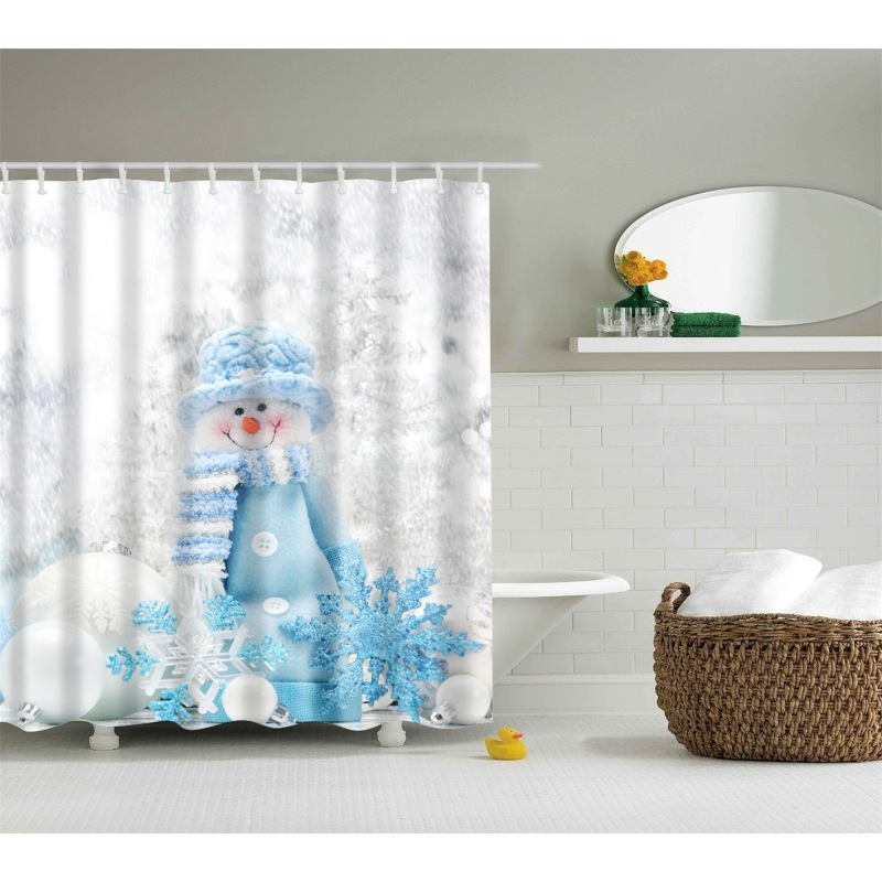 Grey Fabric Shower Curtain, Waterproof Design and Polyester, Quick-Drying, Weighted Hem, Shower Curtains Set for Bathroom W 72 x