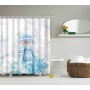 Grey Fabric Shower Curtain, Waterproof Design and Polyester, Quick-Drying, Weighted Hem, Shower Curtains Set for Bathroom W 72 x