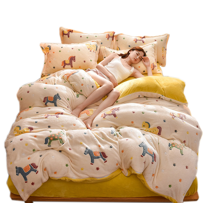 Bedding Sets Queen Comforter/ Cheap Kids Cartoon 100% Cotton Luxury, Custom Bed Linen Woven 40 Modern Microfiber YK 1set 128x68