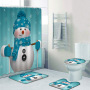 Wholesale Thick Large Bathroom Rug And Shower Curtain, Sample White Christmas Shower Curtain Set#