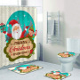 Wholesale Thick Large Bathroom Rug And Shower Curtain, Sample White Christmas Shower Curtain Set#