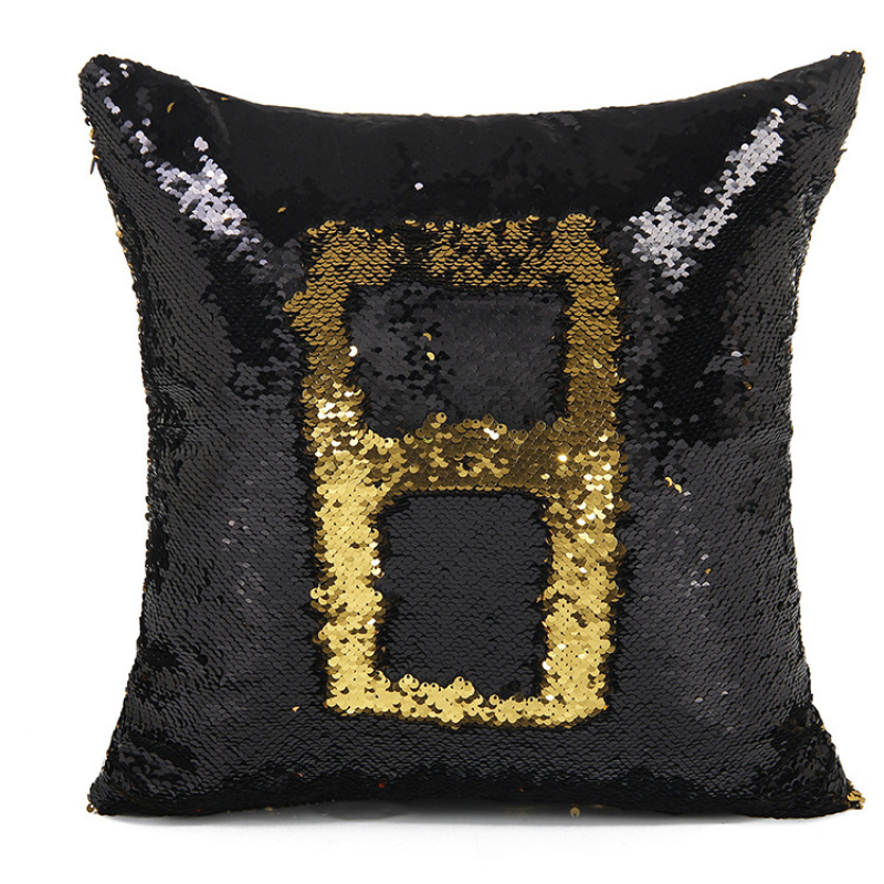 Handmade Mermaid Sequin Pillow Cover Cushion, White And Gold Pillows Home Decor Cushion/
