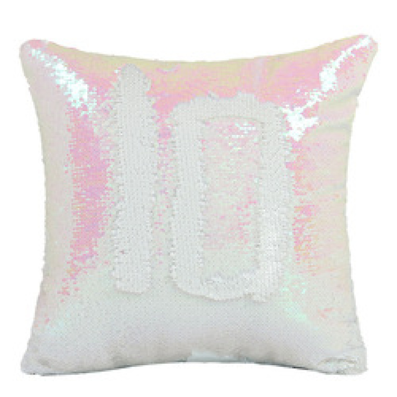 Handmade Mermaid Sequin Pillow Cover Cushion, White And Gold Pillows Home Decor Cushion/