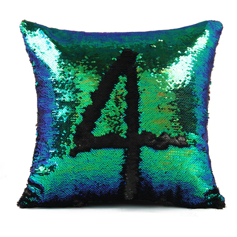Handmade Mermaid Sequin Pillow Cover Cushion, White And Gold Pillows Home Decor Cushion/