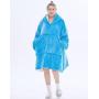 Winter Soft Warm Wearable Hooded Blanket Plush Outdoor Hoodie Flannel Sherpa Fleece Blankets with Sleeve Microfiber Airplane GRS