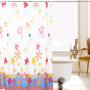 Multicolored Flowers White Thickened Mildew Waterproof Bathroom Fresh Shower Curtain
