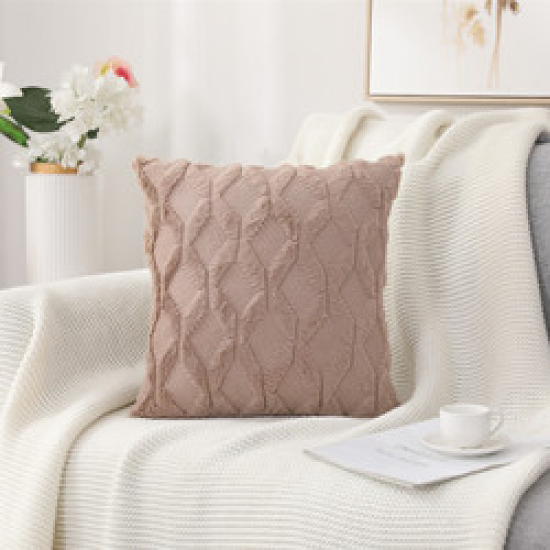 Cheap rabbit fur  plush pillowcase, solid color sofa cushion cover for sofa/