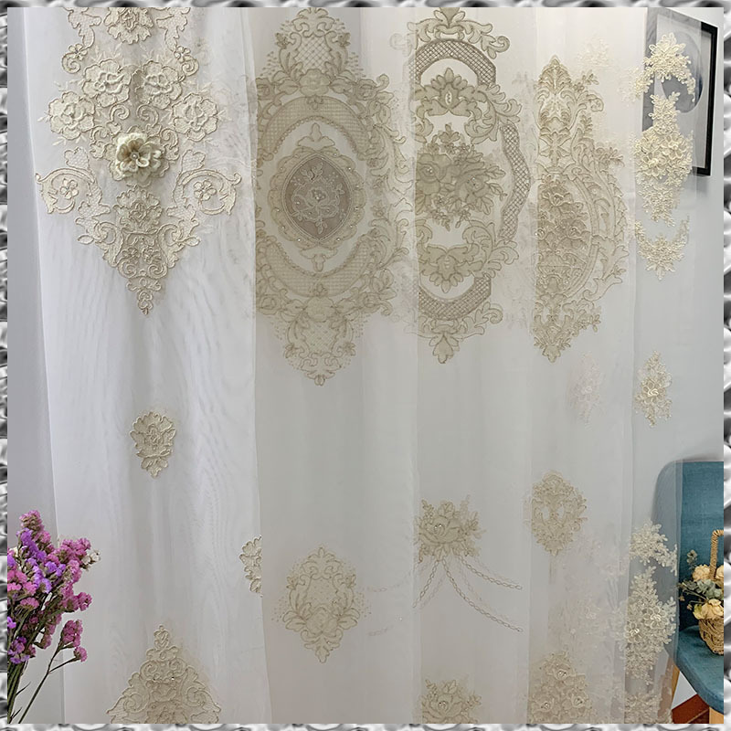lace window embroidered curtains voile, gordijnen luxe/