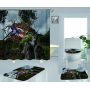 Clear 4 Pieces Bathroom Rug And Shower Curtain, Famous Kids Puerto Rico Flag Shower Curtain Set#