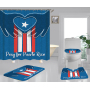 Clear 4 Pieces Bathroom Rug And Shower Curtain, Famous Kids Puerto Rico Flag Shower Curtain Set#