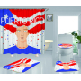 Clear 4 Pieces Bathroom Rug And Shower Curtain, Famous Kids Puerto Rico Flag Shower Curtain Set#