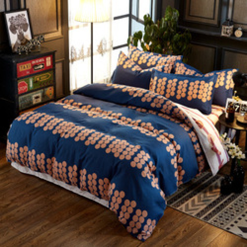 European Style Retro Four-Piece Cotton-Like Skin-Friendly Cotton Bedding, Four-Piece Bed With Atmospheric Cotton-Resistant /