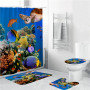 4 piece bathroom fabric shower curtain set, bathroom rug and shower/