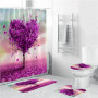 4 piece bathroom fabric shower curtain set, bathroom rug and shower/