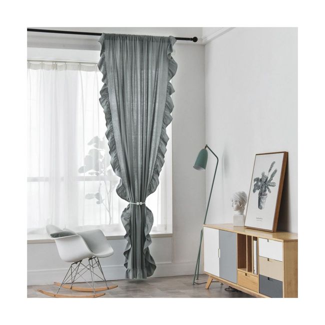 For Home Latest Ruffle Curtain,Fashion Lush Designs Curtain With Panel Drapes/