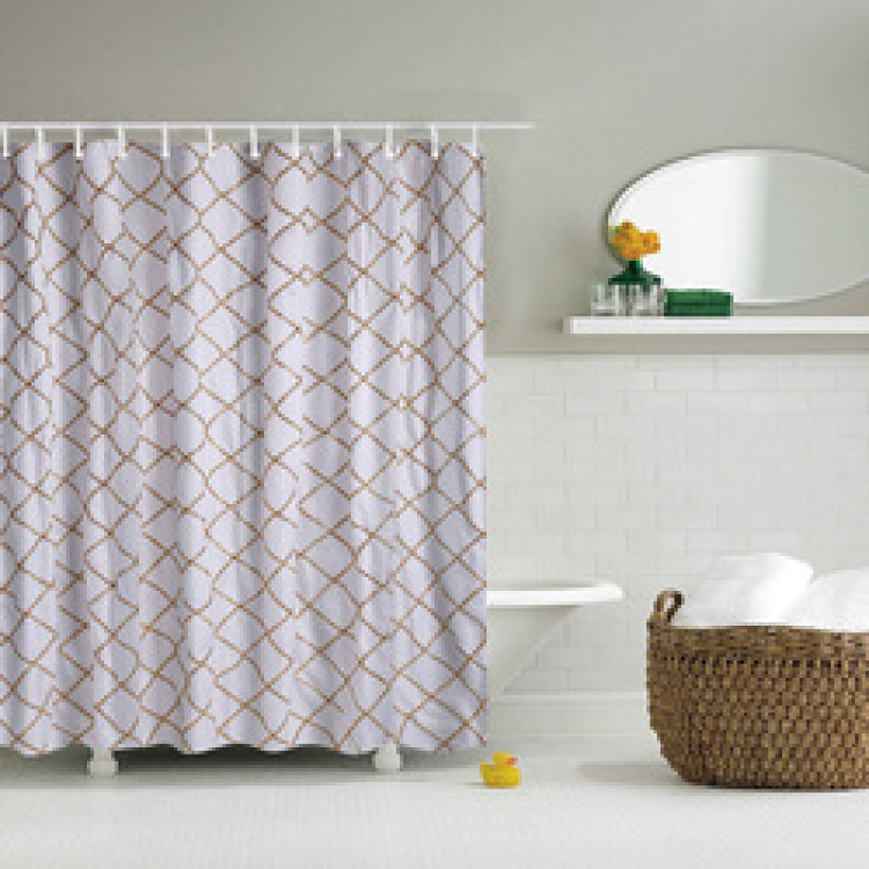 Gold Printed Geometry Shower Curtain Gold Stripe Waterproof Bath Curtains Bathroom For Bathtub Bathing Cover