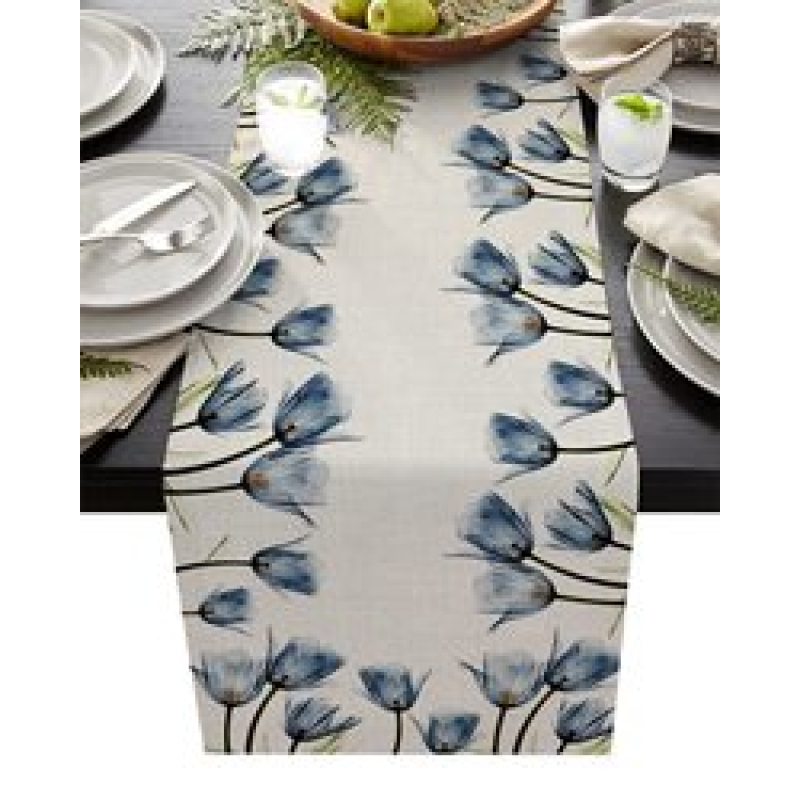 Waterproof Marble Table Runner for Dining Room Kitchen, Party Decor Tablecloth 13 Inch x36 Inch#