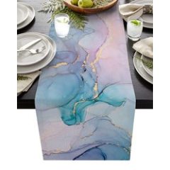 Waterproof Marble Table Runner for Dining Room Kitchen, Party Decor Tablecloth 13 Inch x36 Inch#