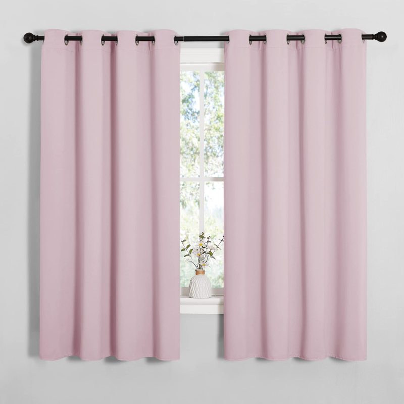 Plain Pink Plain Polyester wide blackout curtains blackout curtain panels for girls room rpet blackout curtain & Drapes Fabric
