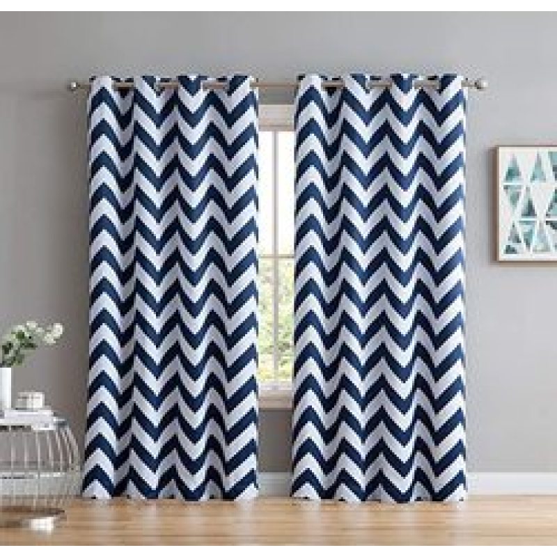 Chevron Print Thermal Insulated Blackout Curtain, Wholesale Amazon High Quality Hotel Blackout Curtain/