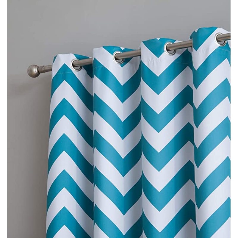 Chevron Print Thermal Insulated Blackout Curtain, Wholesale Amazon High Quality Hotel Blackout Curtain/
