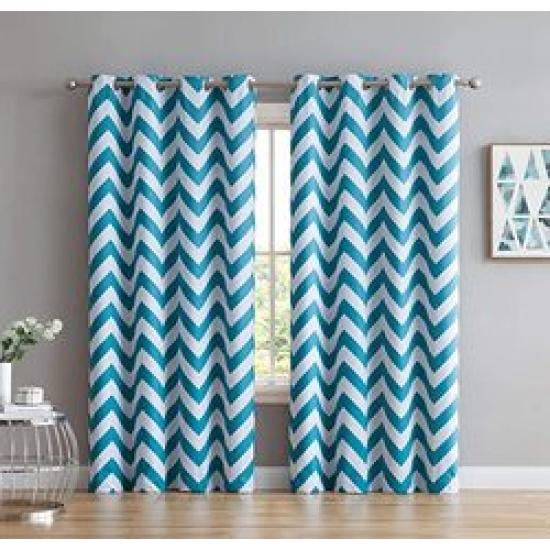 Chevron Print Thermal Insulated Blackout Curtain, Wholesale Amazon High Quality Hotel Blackout Curtain/