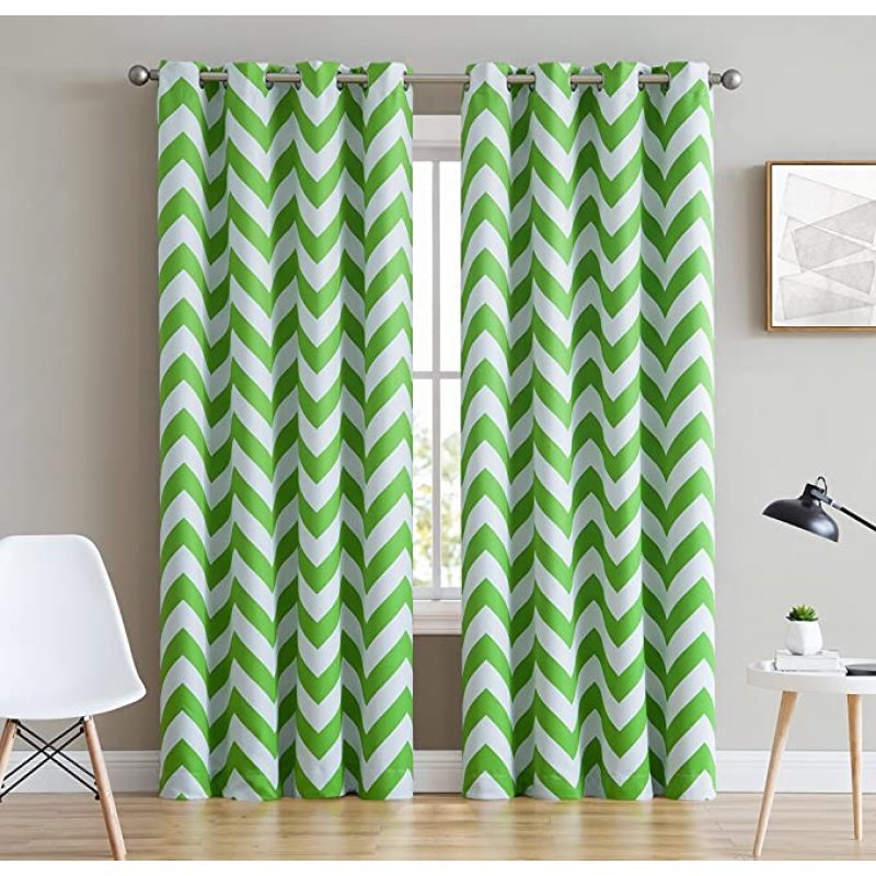 Chevron Print Thermal Insulated Blackout Curtain, Wholesale Amazon High Quality Hotel Blackout Curtain/