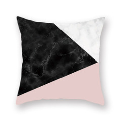 Nordic Style Rose Gold Pink Velvet Cushion Cover, Geometric Pattern Cushion Cover /