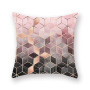 Nordic Style Rose Gold Pink Velvet Cushion Cover, Geometric Pattern Cushion Cover /