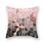 Nordic Style Rose Gold Pink Velvet Cushion Cover, Geometric Pattern Cushion Cover /