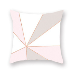 Nordic Style Rose Gold Pink Velvet Cushion Cover, Geometric Pattern Cushion Cover /