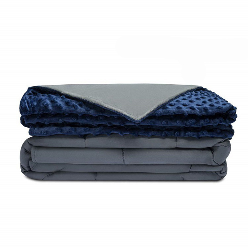 Weighted Blanket and Minky Removable Cover Cotton Heavy Sensory Sleep Reduce Anxiety Deep Relax Adult