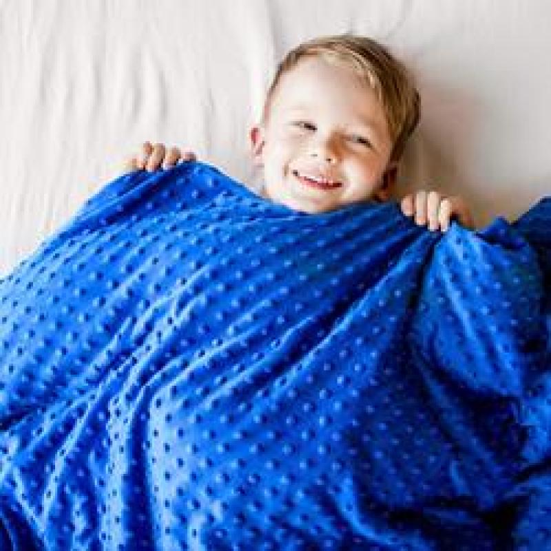Weighted Blanket and Minky Removable Cover Cotton Heavy Sensory Sleep Reduce Anxiety Deep Relax Adult