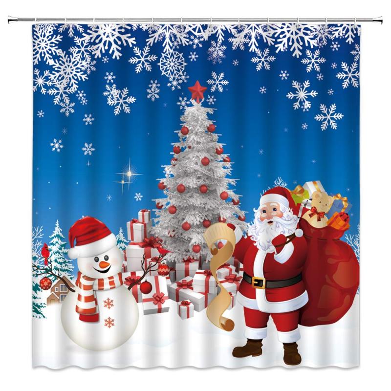 2022 Polyester Shower Curtain 3D, Famous Zhejiang Christmas Truck Shower Curtain#