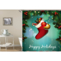 Drop Shipping Snowman Skateboard Christmas Shower Curtain Holiday Shower Curtain/