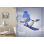 Drop Shipping Snowman Skateboard Christmas Shower Curtain Holiday Shower Curtain/