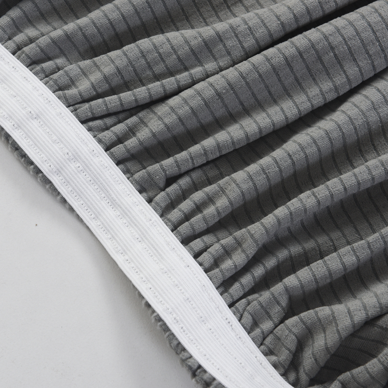 1/2/3/4Seater Gray Corn Kernel Cover Knitted Sofa Cover, High Quality Polar Fleece Bedroom Solid Sectional Elastic Sofa Cover/