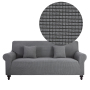 1/2/3/4Seater Gray Corn Kernel Cover Knitted Sofa Cover, High Quality Polar Fleece Bedroom Solid Sectional Elastic Sofa Cover/