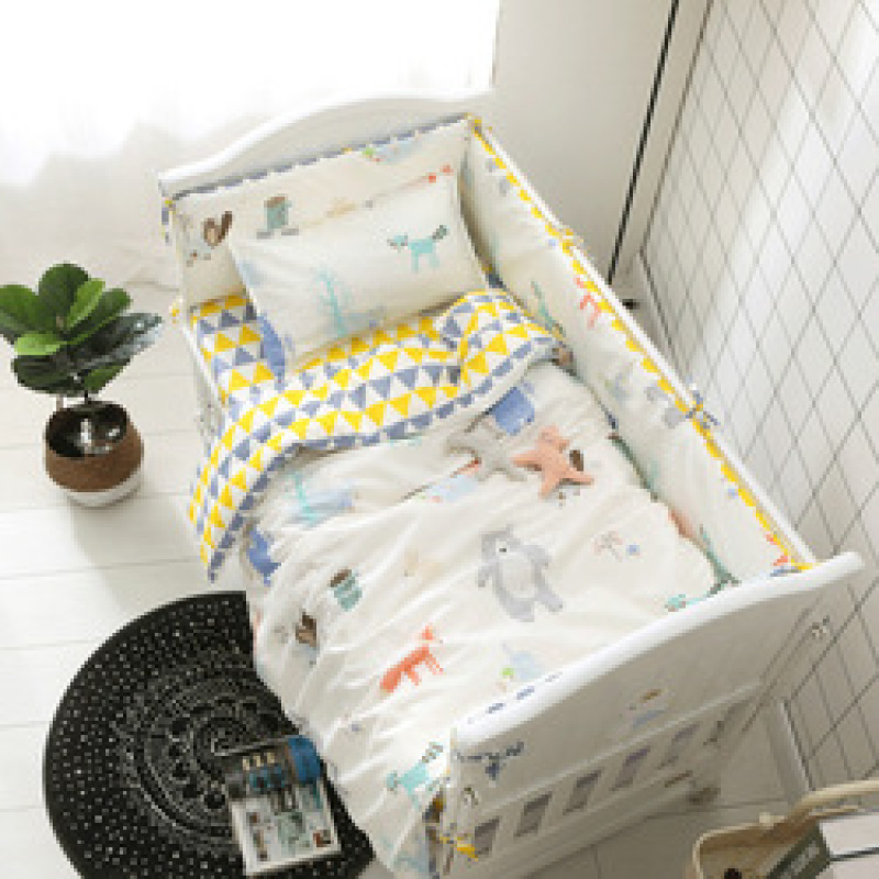 Nursery School 100% Cotton Bedding Set Baby Bedsheet, Custom 3 Piece Suit Cartoon Bedding Sets/