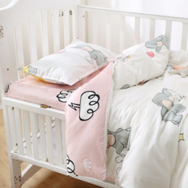 Nursery School 100% Cotton Bedding Set Baby Bedsheet, Custom 3 Piece Suit Cartoon Bedding Sets/