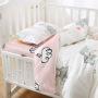 Nursery School 100% Cotton Bedding Set Baby Bedsheet, Custom 3 Piece Suit Cartoon Bedding Sets/