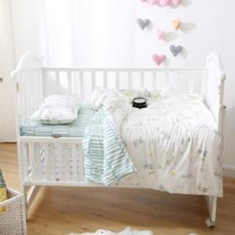 Nursery School 100% Cotton Bedding Set Baby Bedsheet, Custom 3 Piece Suit Cartoon Bedding Sets/