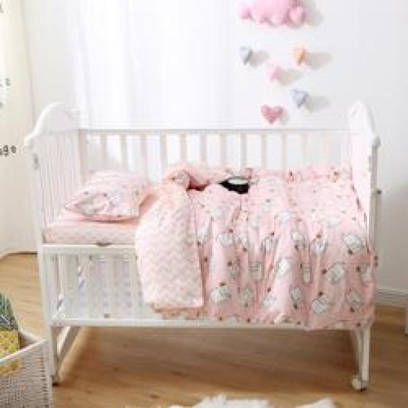 Nursery School 100% Cotton Bedding Set Baby Bedsheet, Custom 3 Piece Suit Cartoon Bedding Sets/