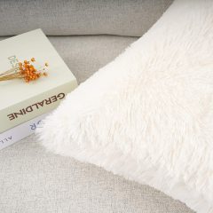 Series Style Faux Fur Throw Pillow Case, Super Soft Fur Cushion Cover For Living Room/