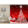 Drop Shipping Star With Moon Balloon Christmas Decoration Waterproof Shower Curtain/