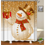 Drop Shipping Star With Moon Balloon Christmas Decoration Waterproof Shower Curtain/