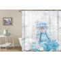 Drop Shipping Star With Moon Balloon Christmas Decoration Waterproof Shower Curtain/