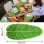 15PCS Large Artificial Faux Tropical Banana Leaves Placemat, Jungle Beach Hawaiian Adventure Theme Party Place Mat#