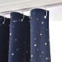 Cheap Designs Star Silver Foil Printing Curtain For Door, Elegant Ready Made Blackout Door Curtain